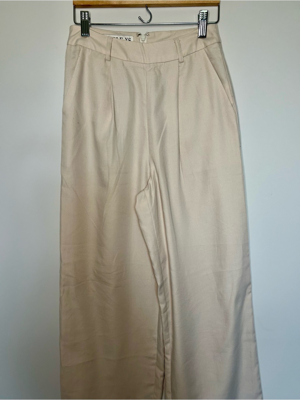 🤎 NOBLE Cream High-Waist Wide Leg Trousers